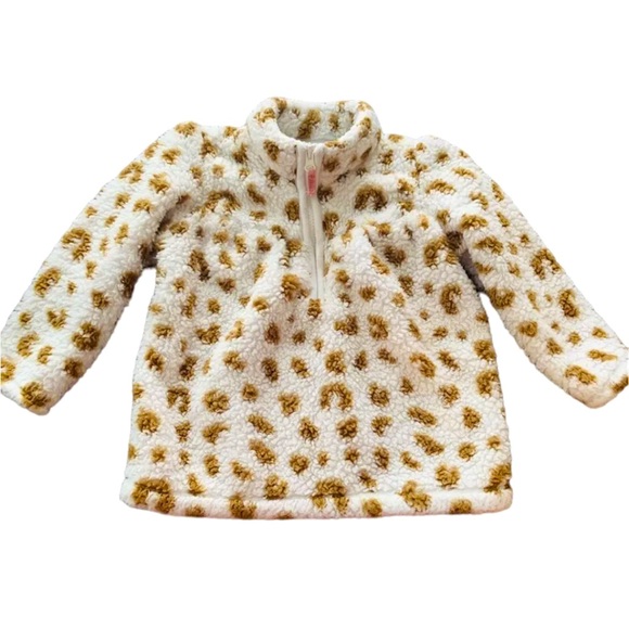 Carters Baby Girl Sherpa Fleece Pullover Sweater, Size 18 Months, White Brown - Picture 1 of 5